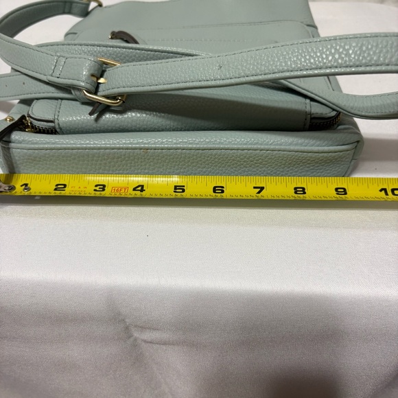 Nanette Lepore Shelia solid crossbody bag in light blue or mint green. - Picture 9 of 12